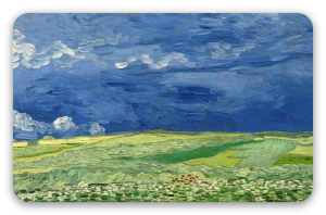 Kornfelder unter Gewitterwolken