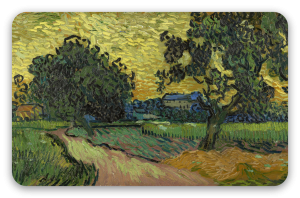 Landschaft in der Abenddämmerung - Kartensticker