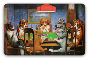 Pokernde Hunde - Kartensticker
