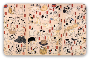 Katzen als die 53 Stationen des Tokaido - Kartensticker